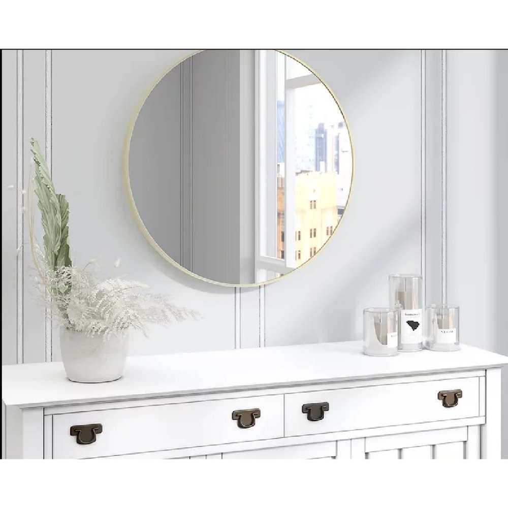 Matte Gold Wall Mirror 20 Round Mirror